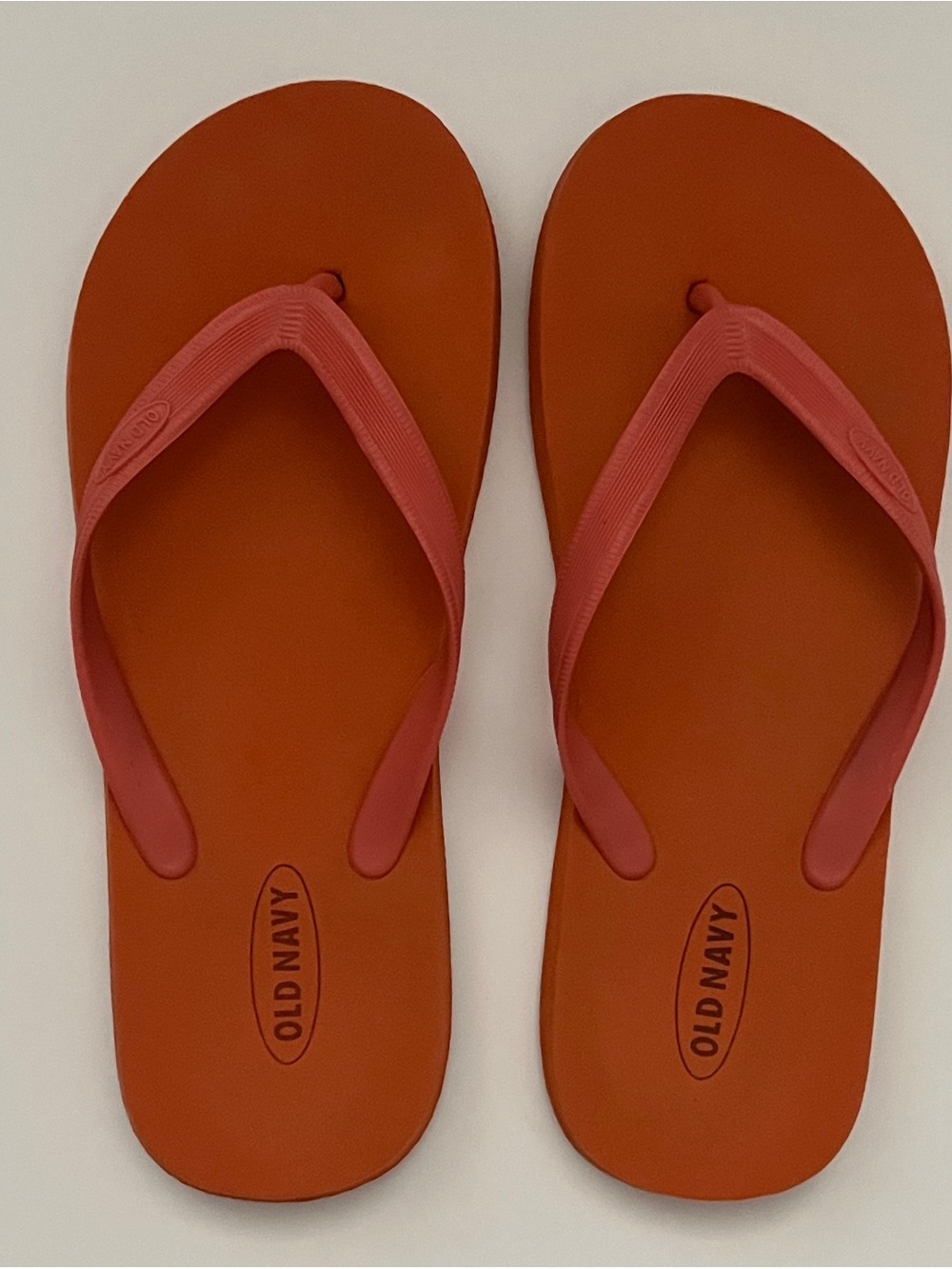 Unisex Vintage Orange Old Navy Flip Flops Women 10/11 Or Men 8/9